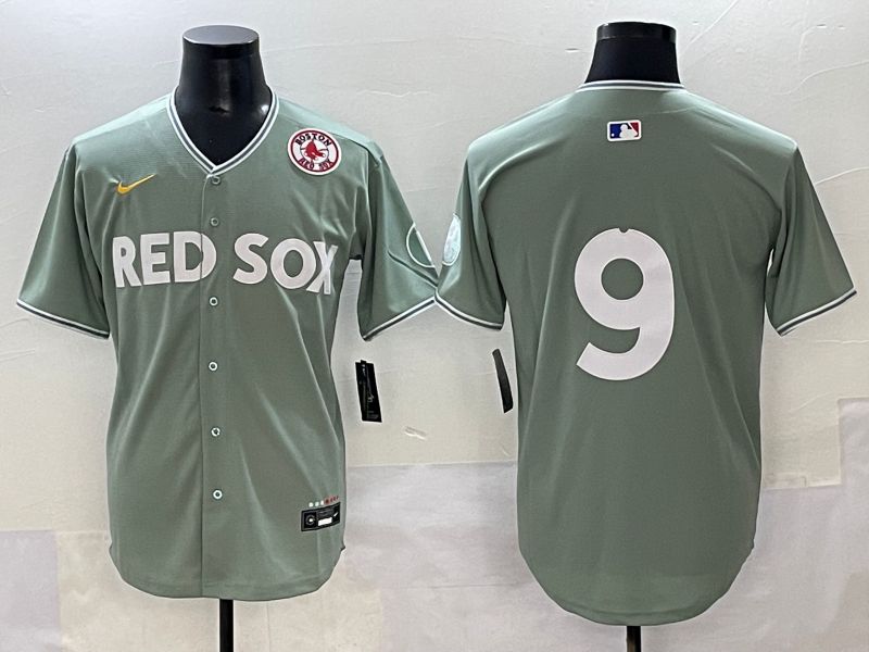 Men 2025 Boston Red Sox #9 No Name Light Green Joint Name Nike MLB Jersey style 10->boston red sox->MLB Jersey